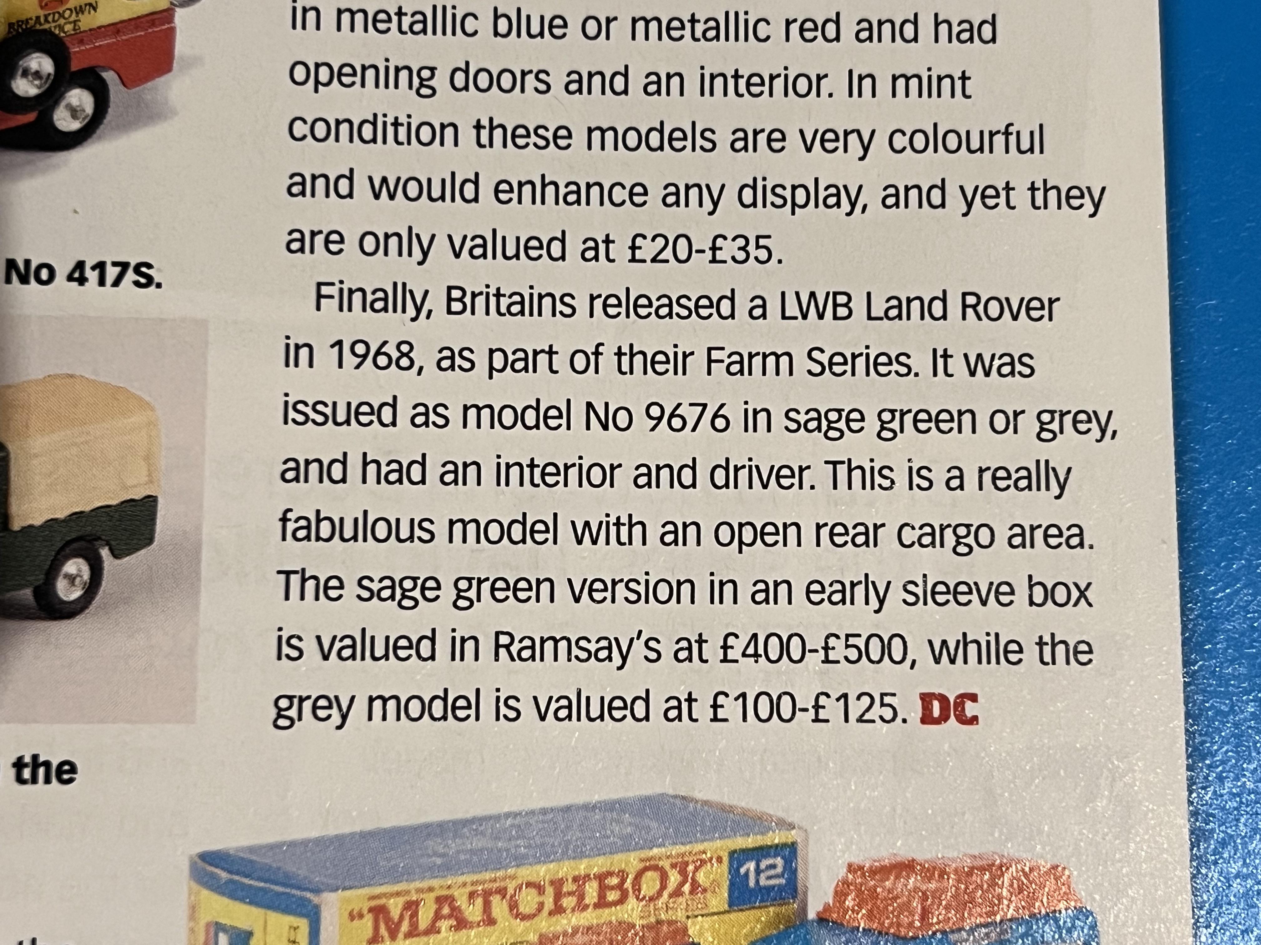 britains lwb land rovers 1968 to 1975 - Older Farm Models (Pre 1990 ...